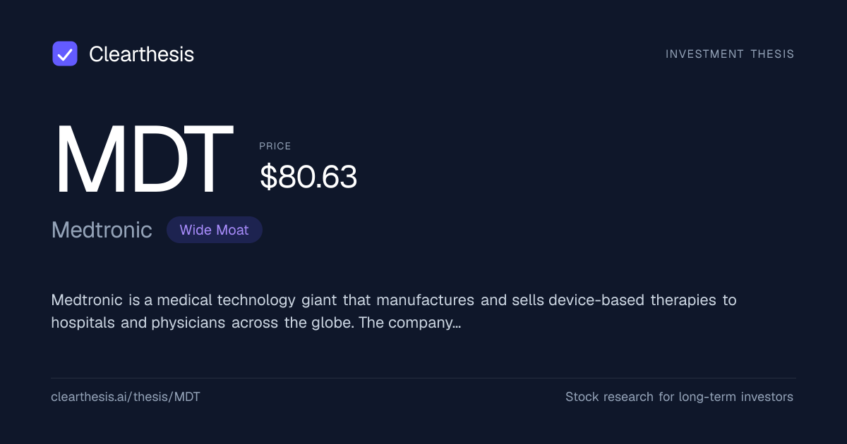 MDT Stock Analysis 2026: Is Medtronic a Buy? Moat, Valuation & Forecast ...