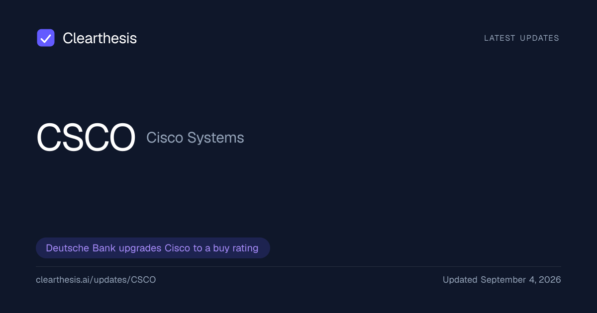 Cisco Systems (CSCO) Stock News: Why It's Moving, Sep 2026 | Clearthesis